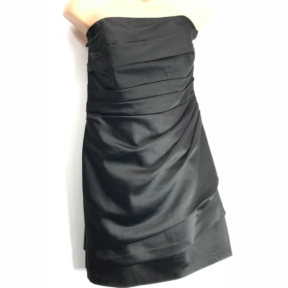 David's Bridal Woman Straps Prom Dress Black